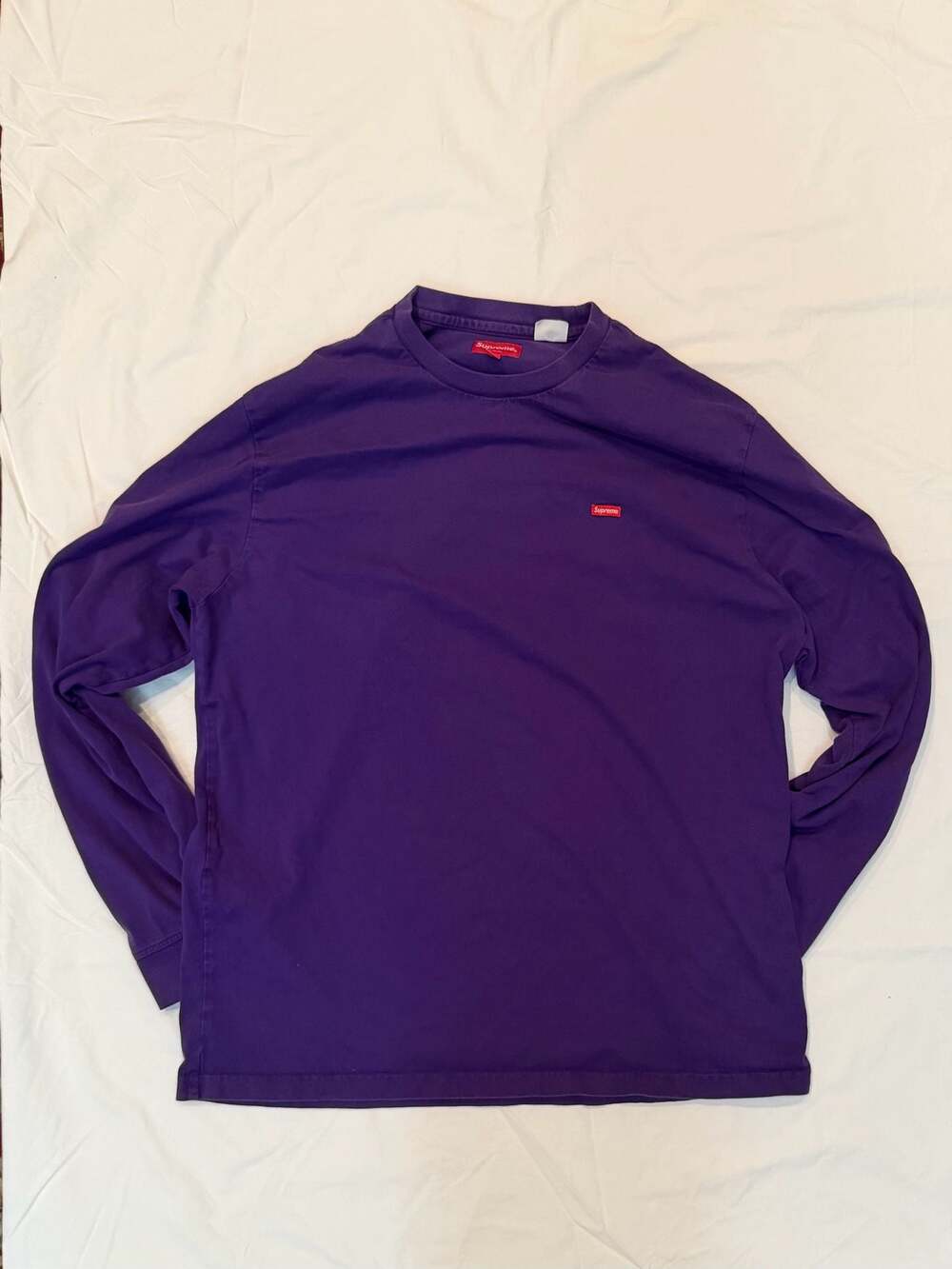 Supreme Small Box Logo Long Sleeve Tee Purple